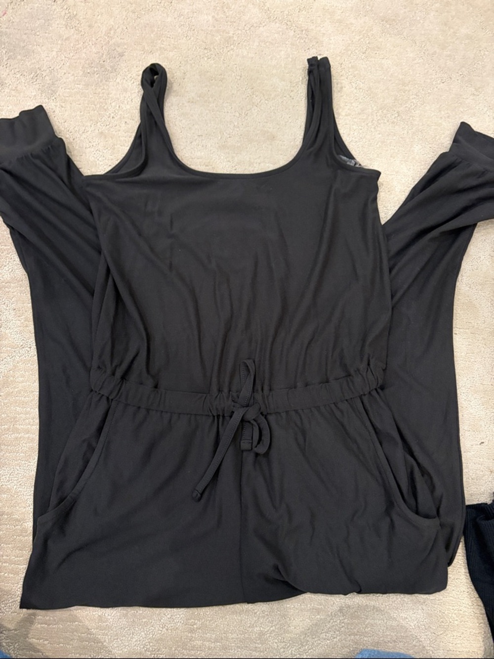 Derek Heart Black Sleeveless Jumpsuit with Drawstring Waist